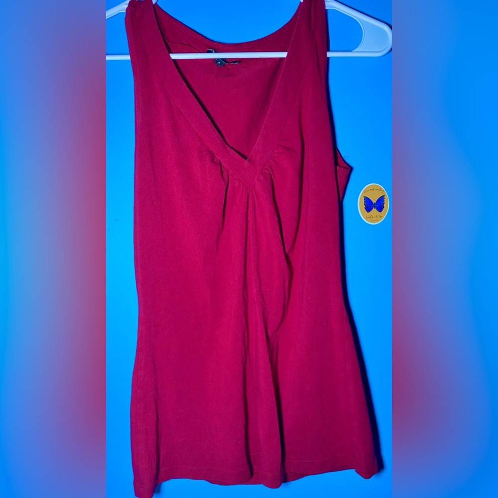 Express Women’s Maroon V Neck Summer Tank Top Size S